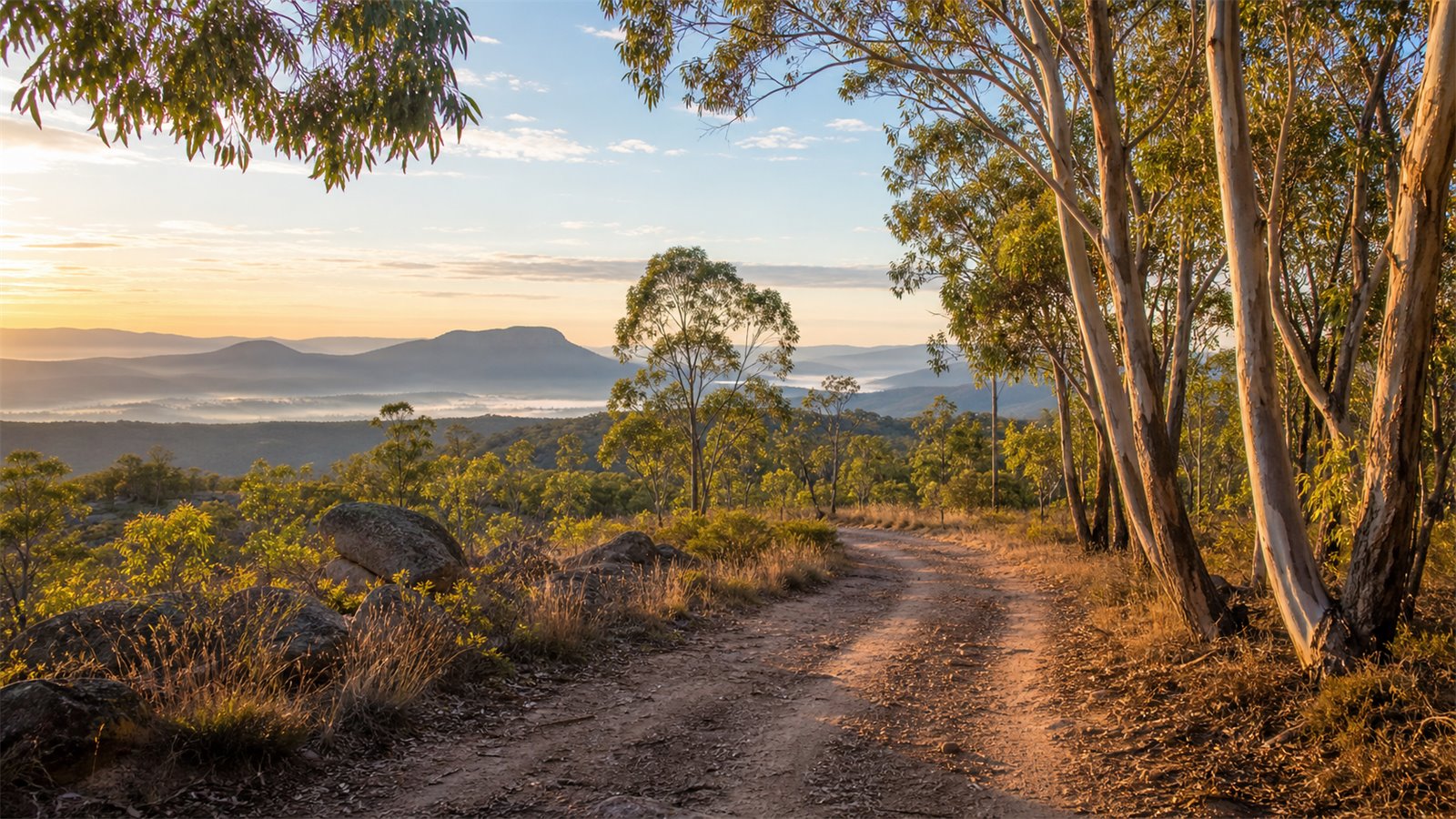 Morning track through Australian bushland